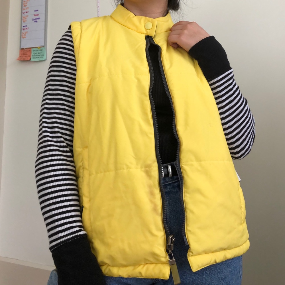 🖤Reversible yellow & gray vest